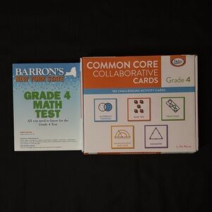Grade 4 Math Test and Activity Cards Set